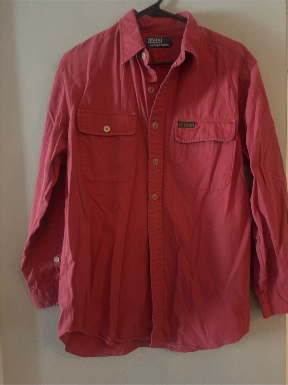 Polo by Ralph Lauren Men's Red Button-Up Shirt Jacket